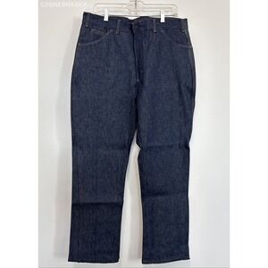 Saddle King Blue old stock, vintage dark wash denim mens work jeans - Size 38x30